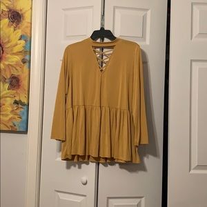Mustard babydoll shirt